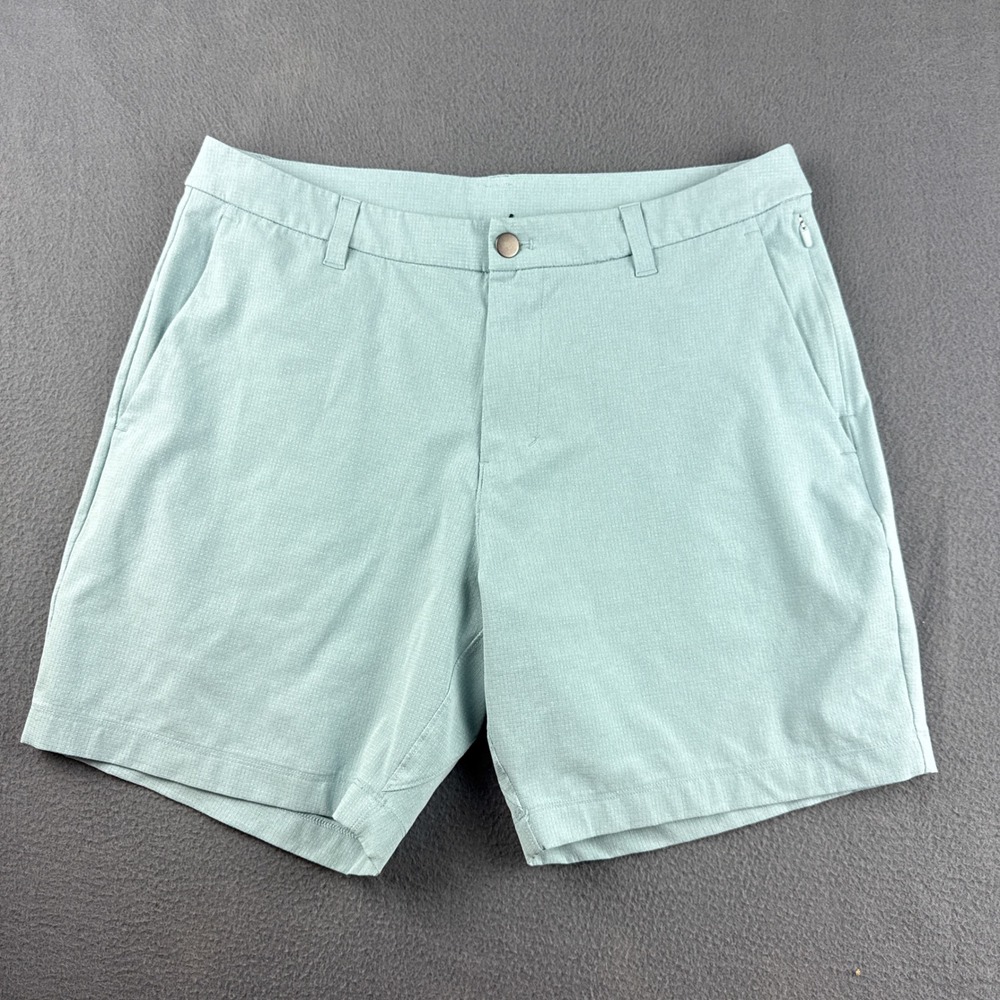 Lululemon Commission Ventlight Shorts Men's 33 Light Blue 7" Stretch Chino Golf